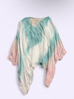 Vintage Y2K 00s Made In Italy Silk Pastel Poncho Top Layered Dreamy Airy